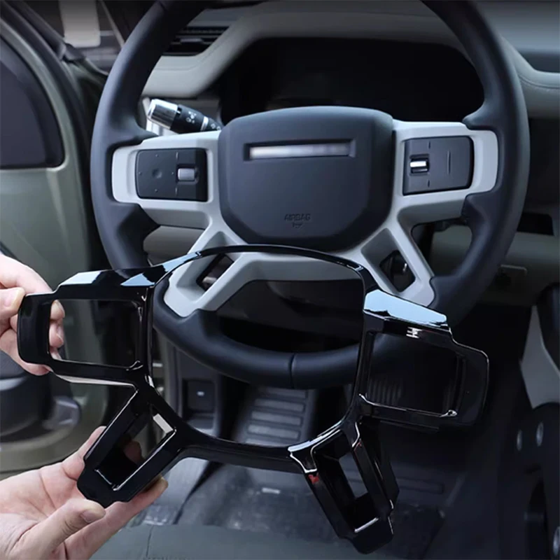 جديد! ! ! لاند روفر ديفندر 90 110 2020-2024 ABS ألياف الكربون الداخلية عجلة توجيه سيارة ملصق مزخرفة ملحقات السيارة #5