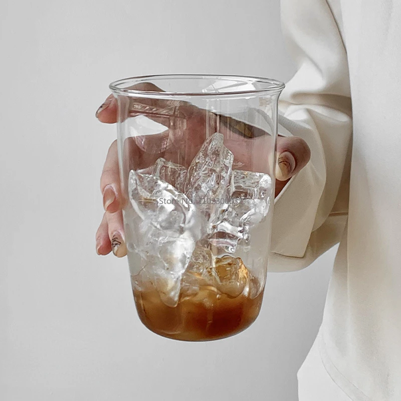 Transparent  Ribbed Latte Coffee Cup Cocktail Glasses Vertical Grain Phnom Penh Glass Water Cup Juice Cup Coffee Whiskey Cups