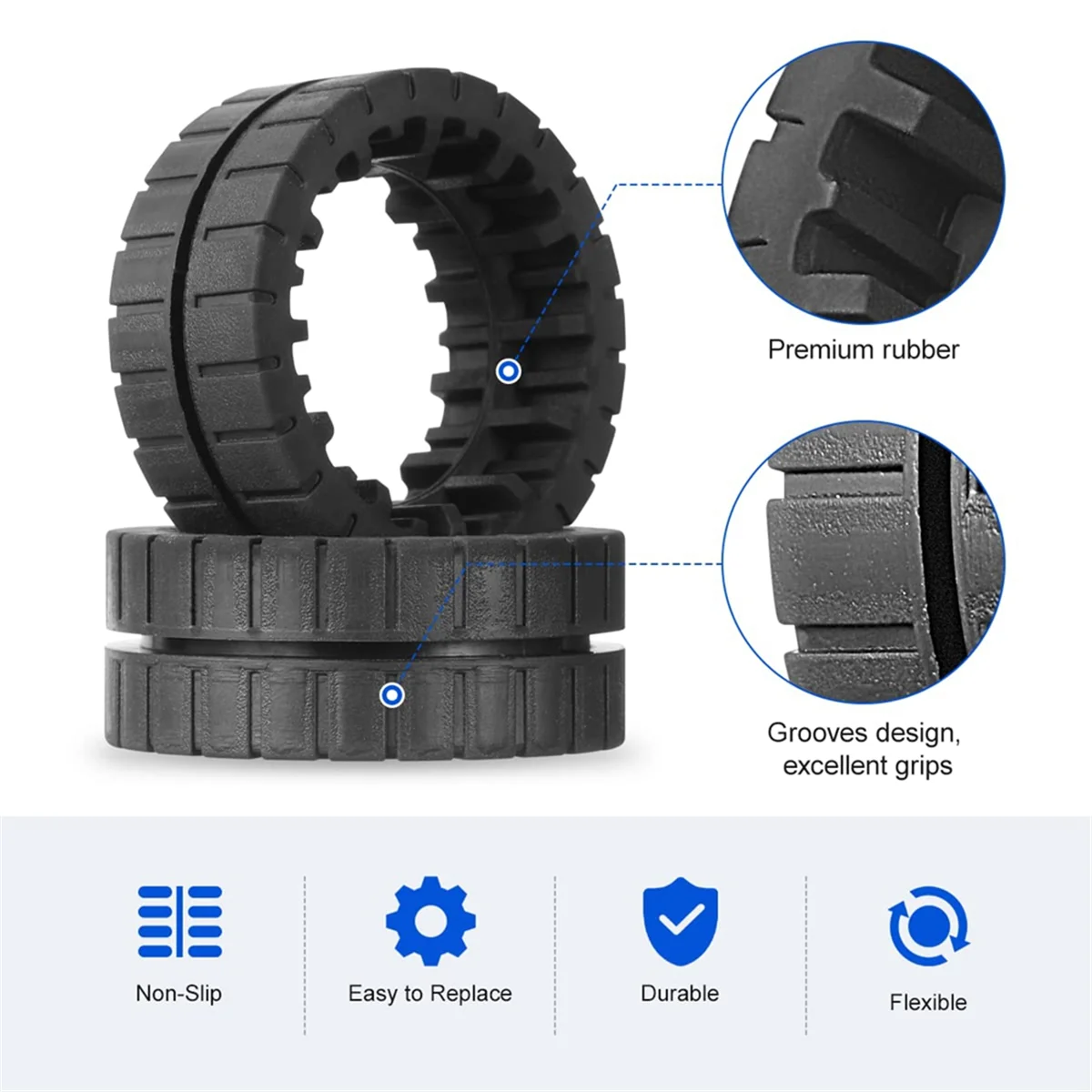 إطارات عجلات بديلة A02V-Non-Slip لـ IRobot Braava Jet M6 (6110) (6012) (6112) (6113) ممسحة روبوت نهائية