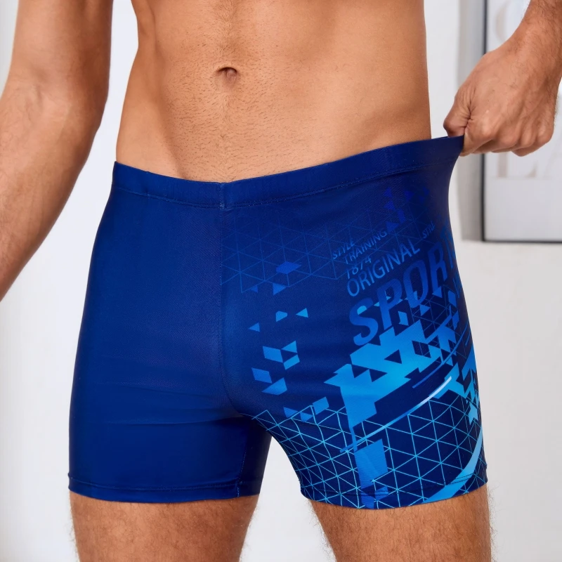 

Мужские модные плавательные шорты с защитой от неловкости - плавки с плоским дном и четырьмя углами для комфортного плавания