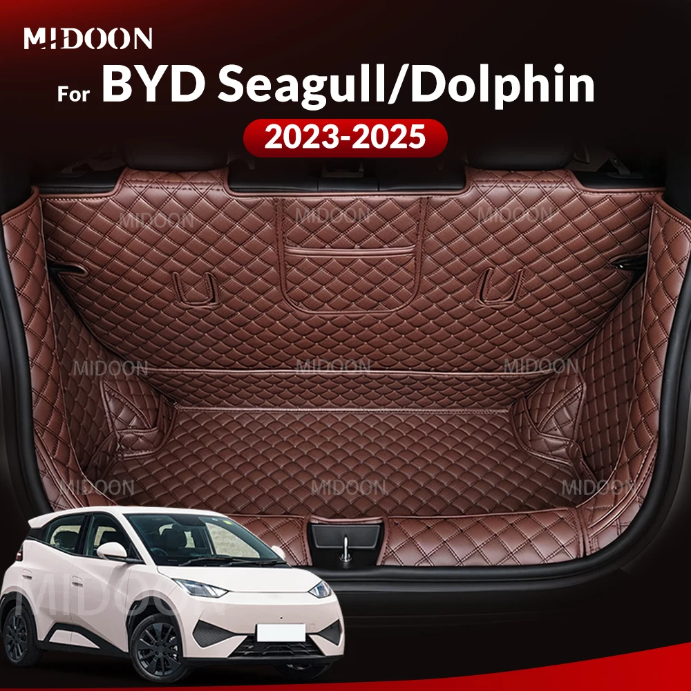Für BYD Seagull/Dolphin Mini/Dolphin Surf/Atto 1 2023-2026 Kofferraummatte Laderaumauskleidung PU-Leder Vollabdeckung Innenausstattung Zubehör