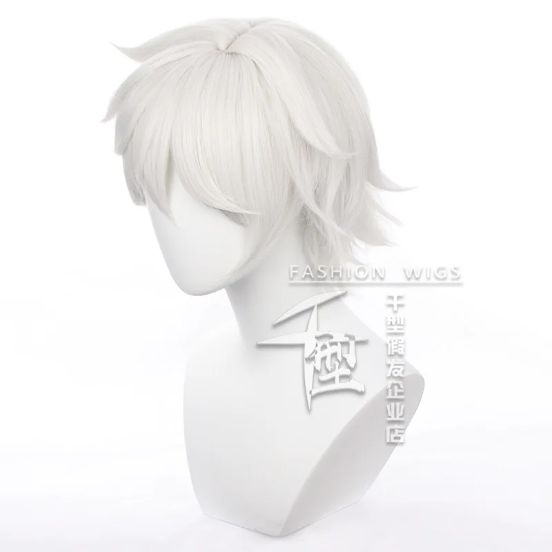 Anime Jigoku Raku Hell's Paradise Gabimaru Cosplay Wig White Short Heat Resistant Synthetic Wig + Free Wig Cap