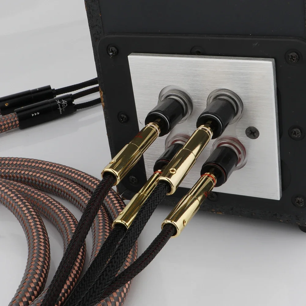 

1 Pair HiFi Banana Plug Speaker Cable Gold Plated Single Crystal Copper Audio Speaker Wires---Accuphase 40th Unniversary