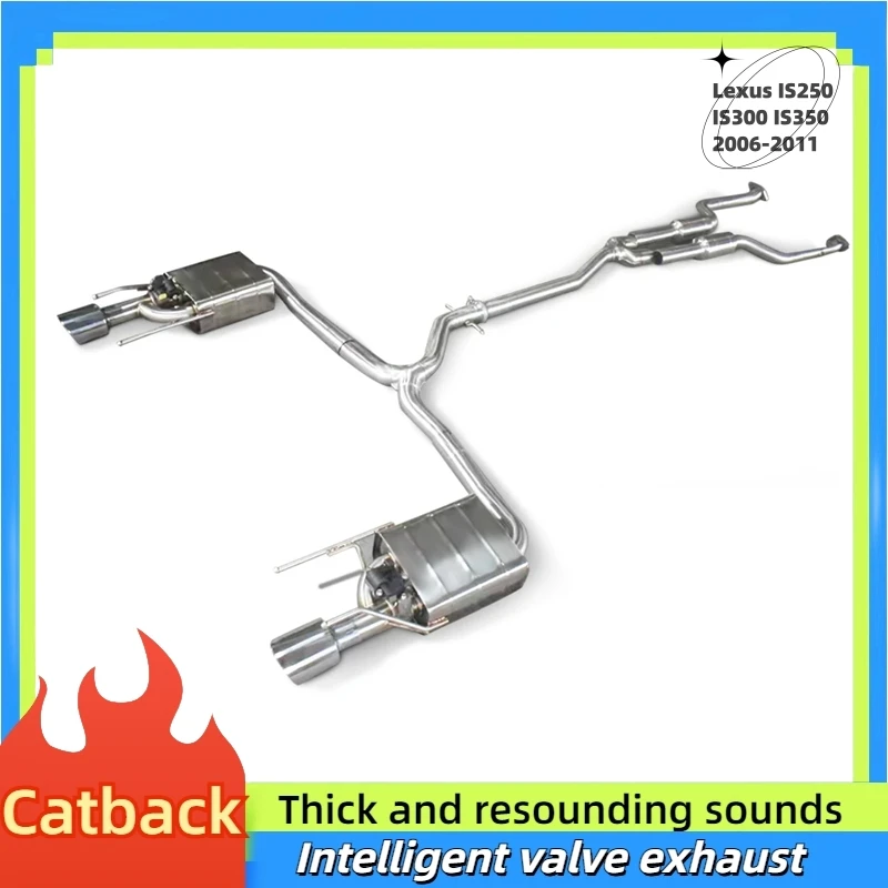 For Lexus IS250 IS300 IS350 2006-2011 High performance stainless steel cat back exhaust intelligent valve exhaust muffler system