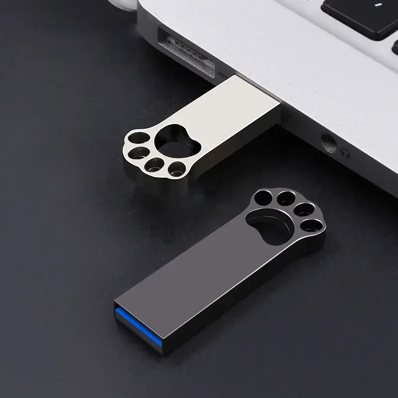 Cute Cat Paw USB 3.0 Metal Pendrive, Flash Drive, Memory Stick, Real Capacity USB, 512GB, 8GB, 16GB, 32GB, 64GB, 128GB