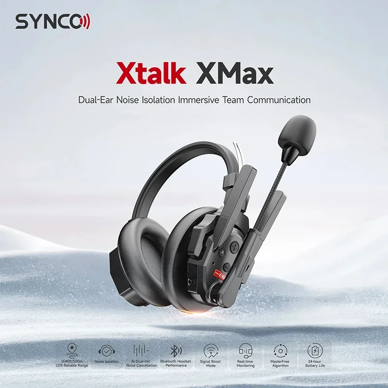 SYNCO Xtalk Max XMax 2,4 G Wireless Al Noise Cancelling Headset Mikrofon für Live Show Bühne Kopfhörer Performance Team