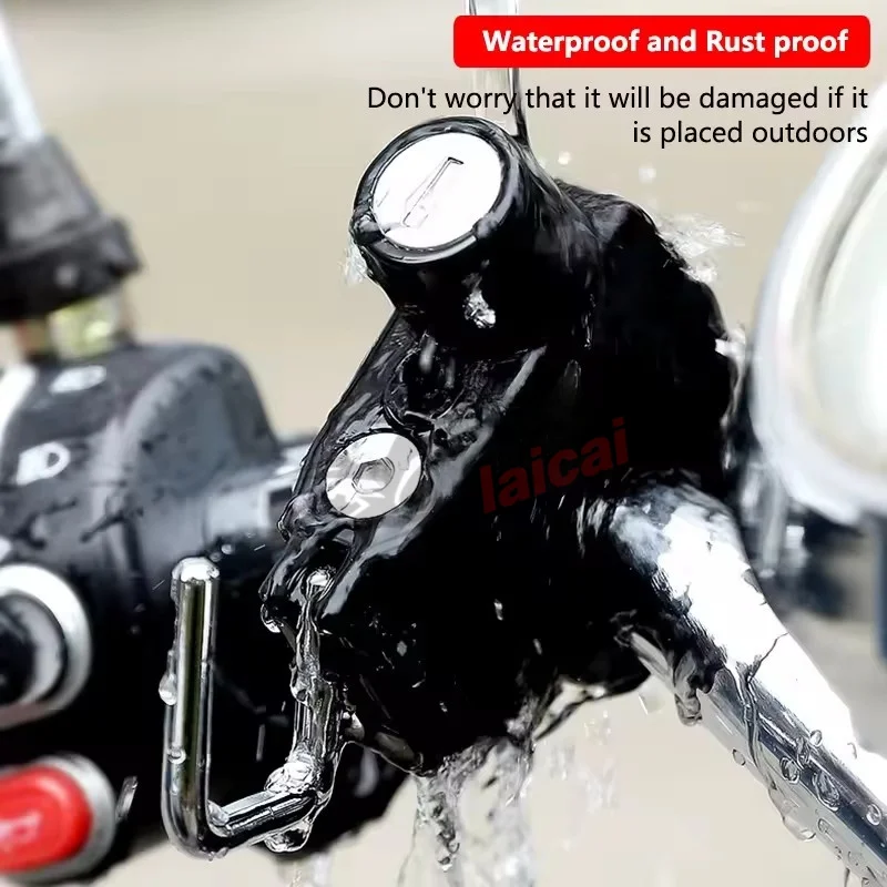 Motorcycle Helmet Lock - Anti-Theft Security with 2 Keys, Compact & Weather Resistant for Motorbike, Scooter, E-Bike Protection