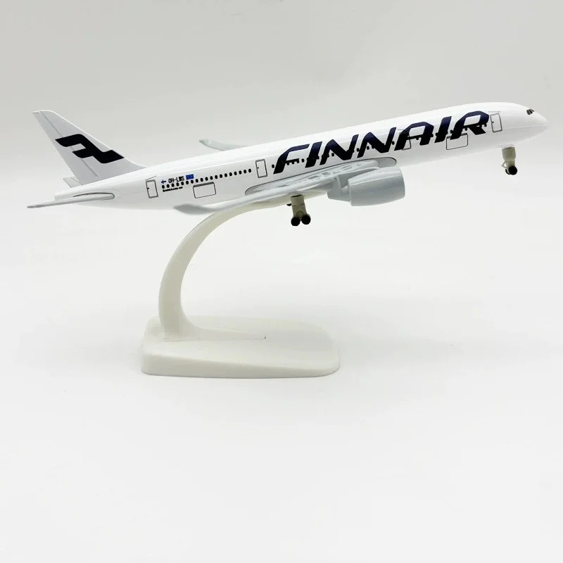 

Металлическая модель самолета Finnair A350, 20 см, масштаб 1:400, с шасси, для демонстрации, детская игрушка из литого сплава