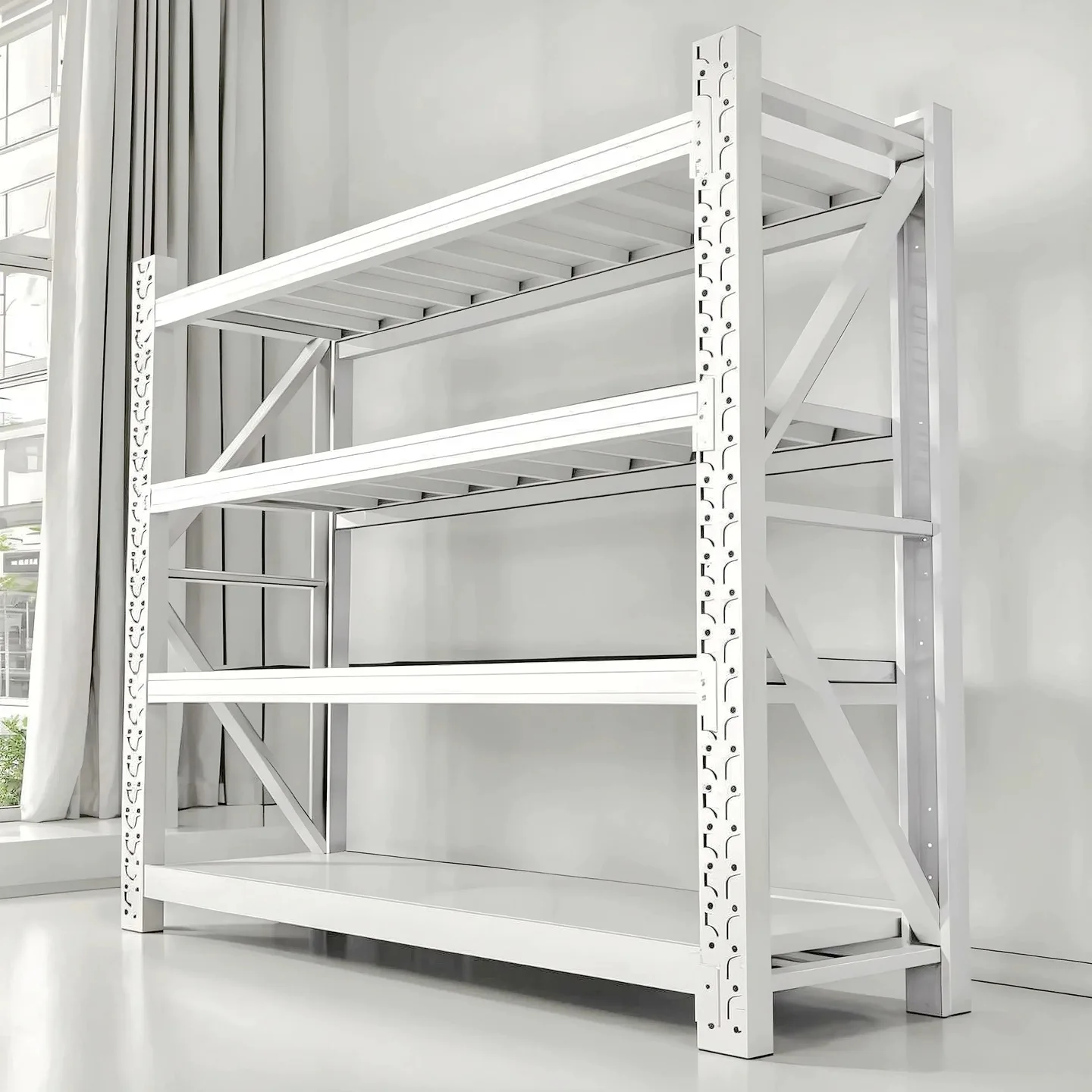 Factory Direct 2026 Storage shelves Household multi-layer Warehouse storage Supermarket express Heavy duty wall iron Display