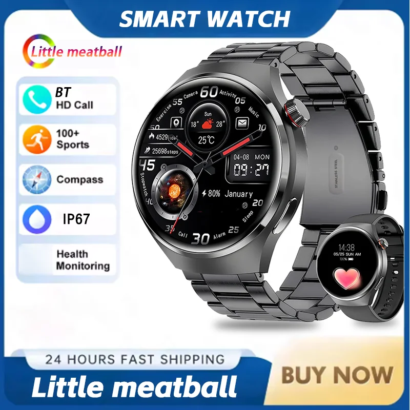 

Little Meatballs, Smartwatch, 1.43” HD Color Large Screen, Wireless Calling, Waterproof, Sports Monitor, 100+ Dials, Business,