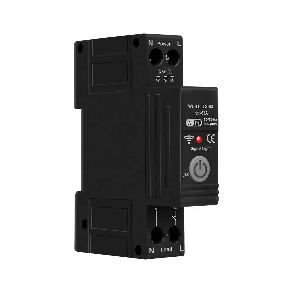 Tuya WiFi Over Voltage Under Voltage Over Current Temperature Leakage Protect Timing Switch Bidirectional Measure Energy Meter