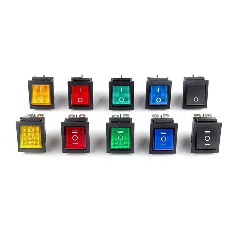 KCD4 Rocker Switch Power Switch 2 Position/ 3 Position 6 Pins Electrical Equipment with Light Switch 16A 250VAC/ 20A 125VAC 1PCS