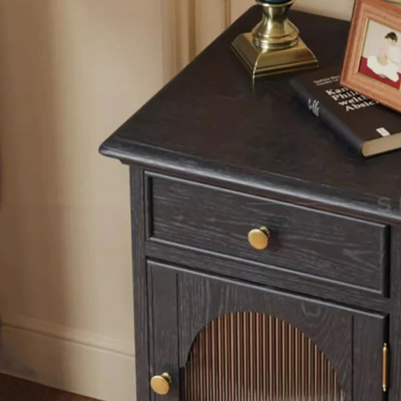 Factory Direct 2026 Aesthetic Classic Nightstand Storage Beauty Luxury Vintage Nightstand Drawer Minimalist Mesa De Cabeceira Be
