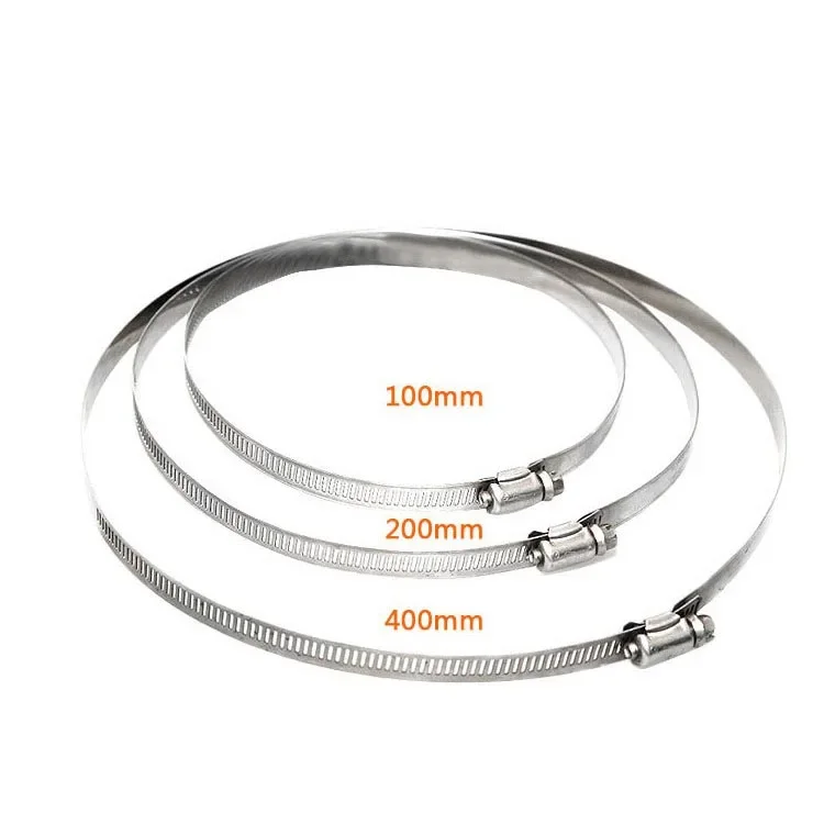 Stainless Steel Hose Clamp Hoop Diameter 100/200/300/400mm for Pipe Pole Mount Bracket