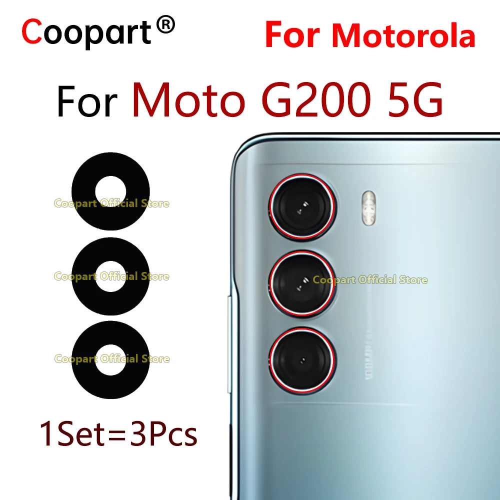 

New Coopart Back Rear Camera Lens Glass Cover For Motorola Moto G200 With Adhesive Sticker Repair Parts