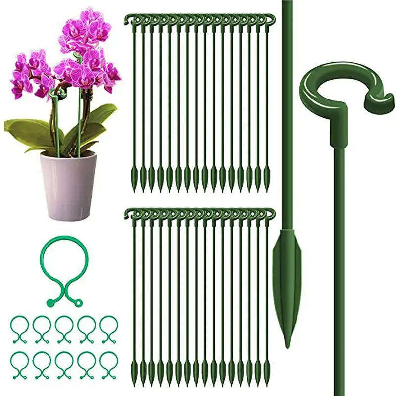 

Plant Sticks Support Single Stem Stakes Circle Plant Support With Clips Orchid Stakes To Keep Straight Plant Poles Supports For