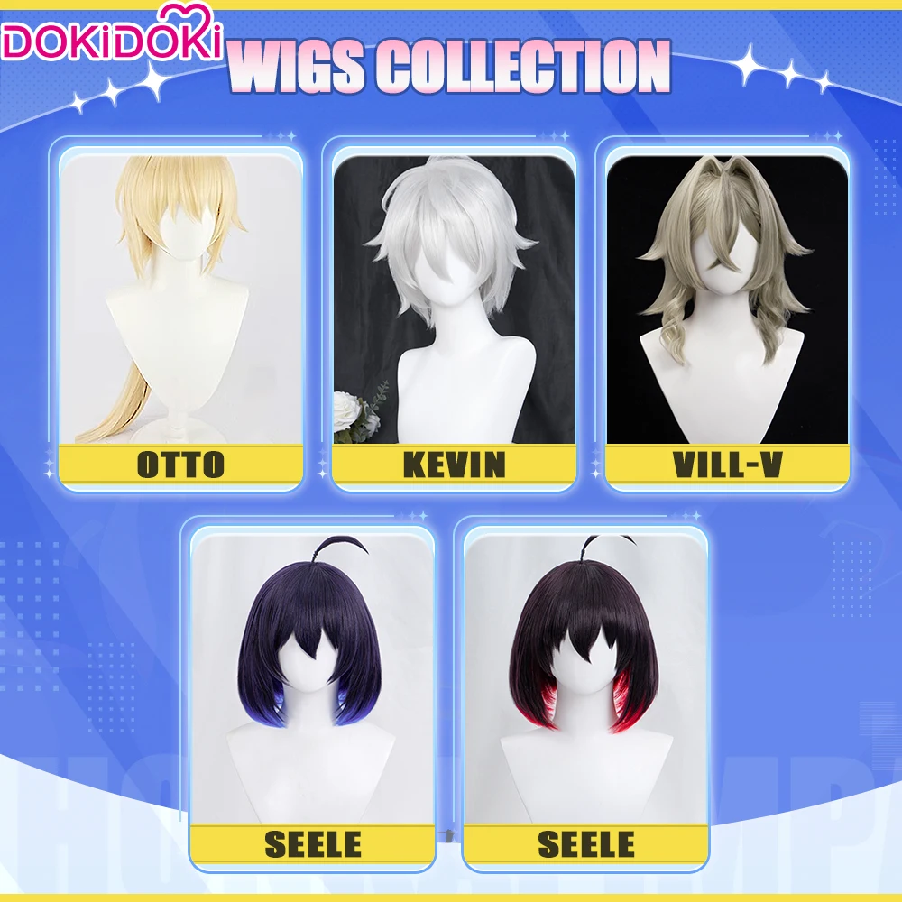 IN STOCK Seele Vollerei VILL-V Wig Game Honkai Impact 3rd Cosplay Wig DokiDoki Kevin Kaslana Wig Hair Heat Resistant Synthetic