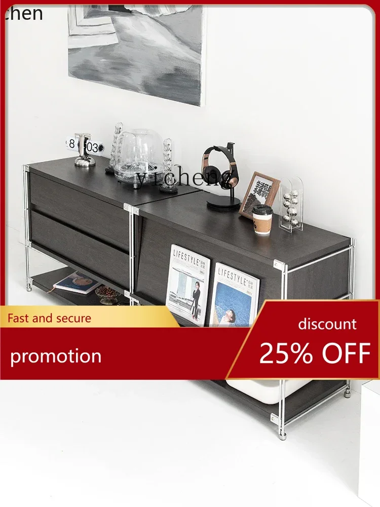 

YFY Edge TV Cabinet Living Room Magazine Storage Locker Shelf Bucket Cabinet