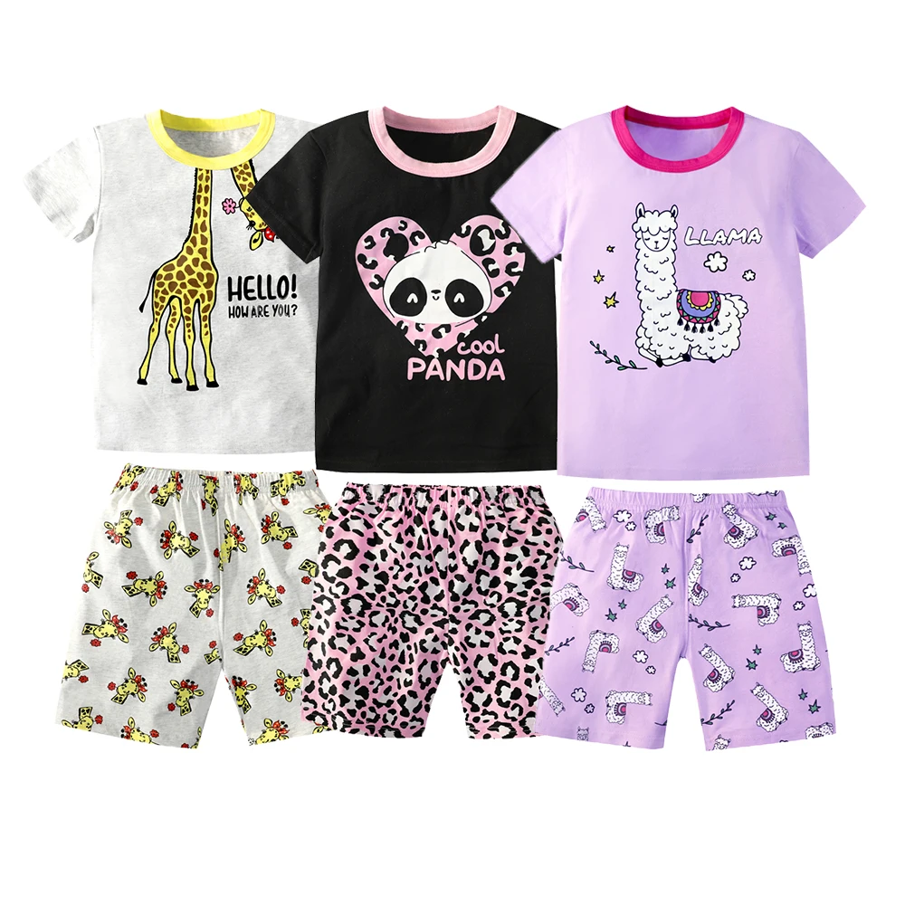 100% Cotton Girls Clothes 2 to 3 4 5 6 7 8 9 10 11 12 13 Years Cute 2024 Summer Toddler Baby Girl Outfits Tshirt and Shorts Suit