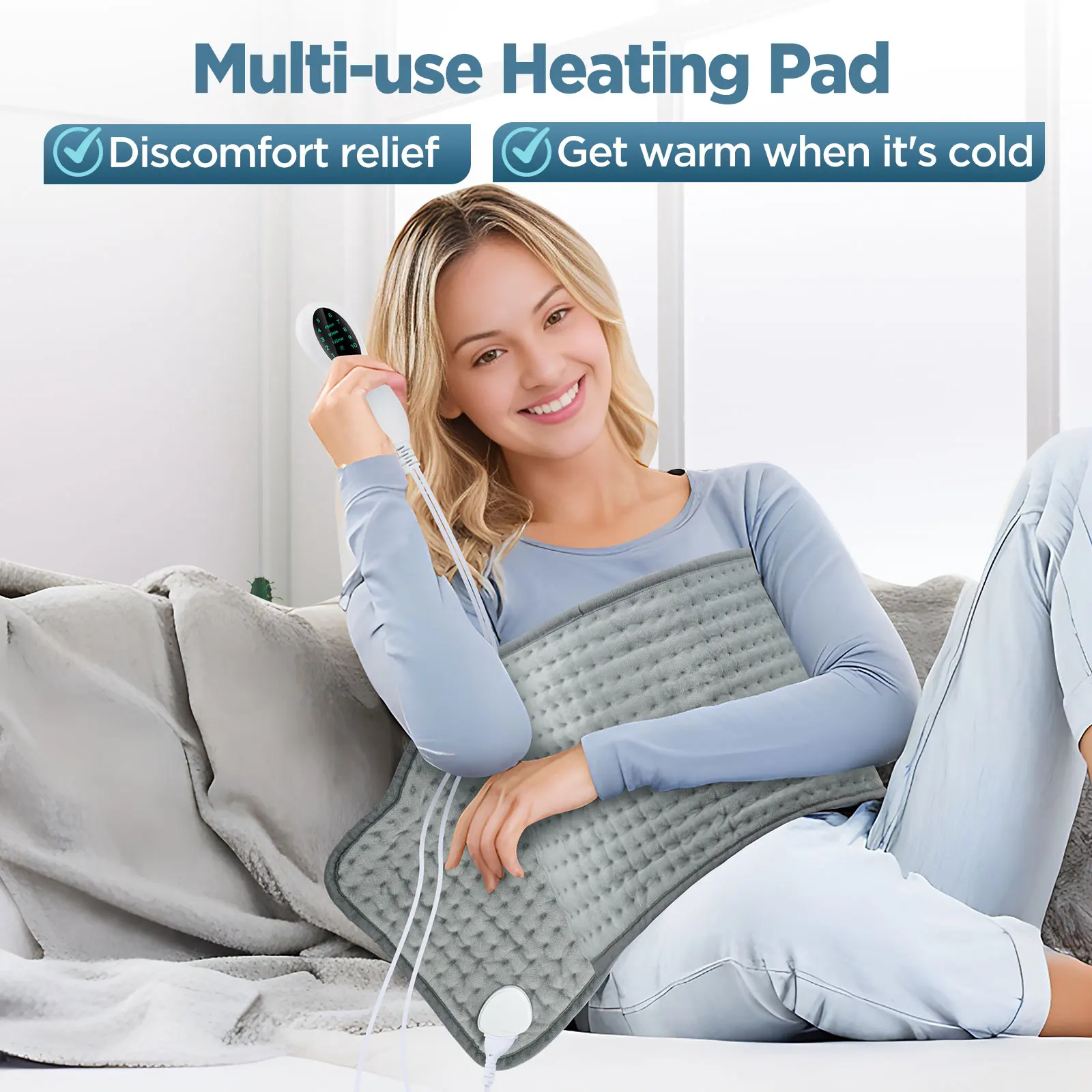

Electric Heating Pad for Back Neck Shoulder Winter Warm Blanket Home Office Desktop Washable Mat 9/10 Temperature Control Sheet