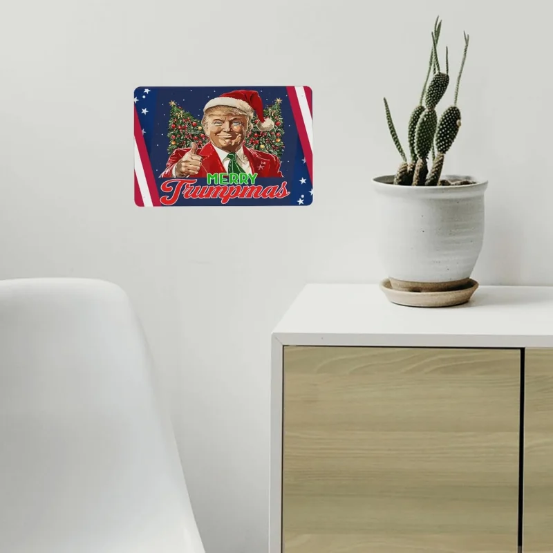 Feliz Natal e Ano Novo, pijama Trump, sinalização feia, parede de arte, sala de estar, quarto, decoração de bar, 30x20x2cm