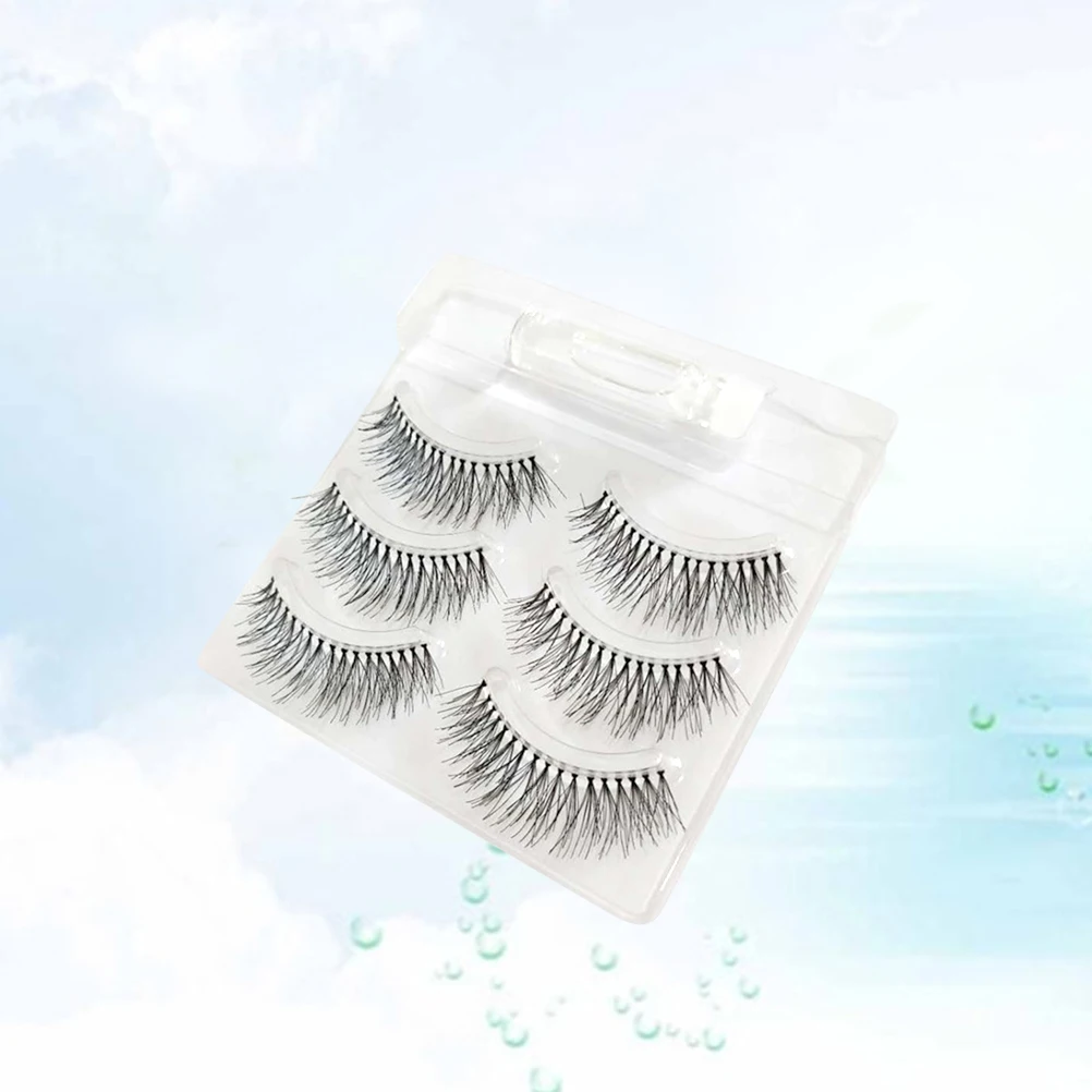 3 pares de cílios postiços naturais densos longos e grossos cílios postiços confortáveis usar fácil remover cílios de maquiagem nude para festas