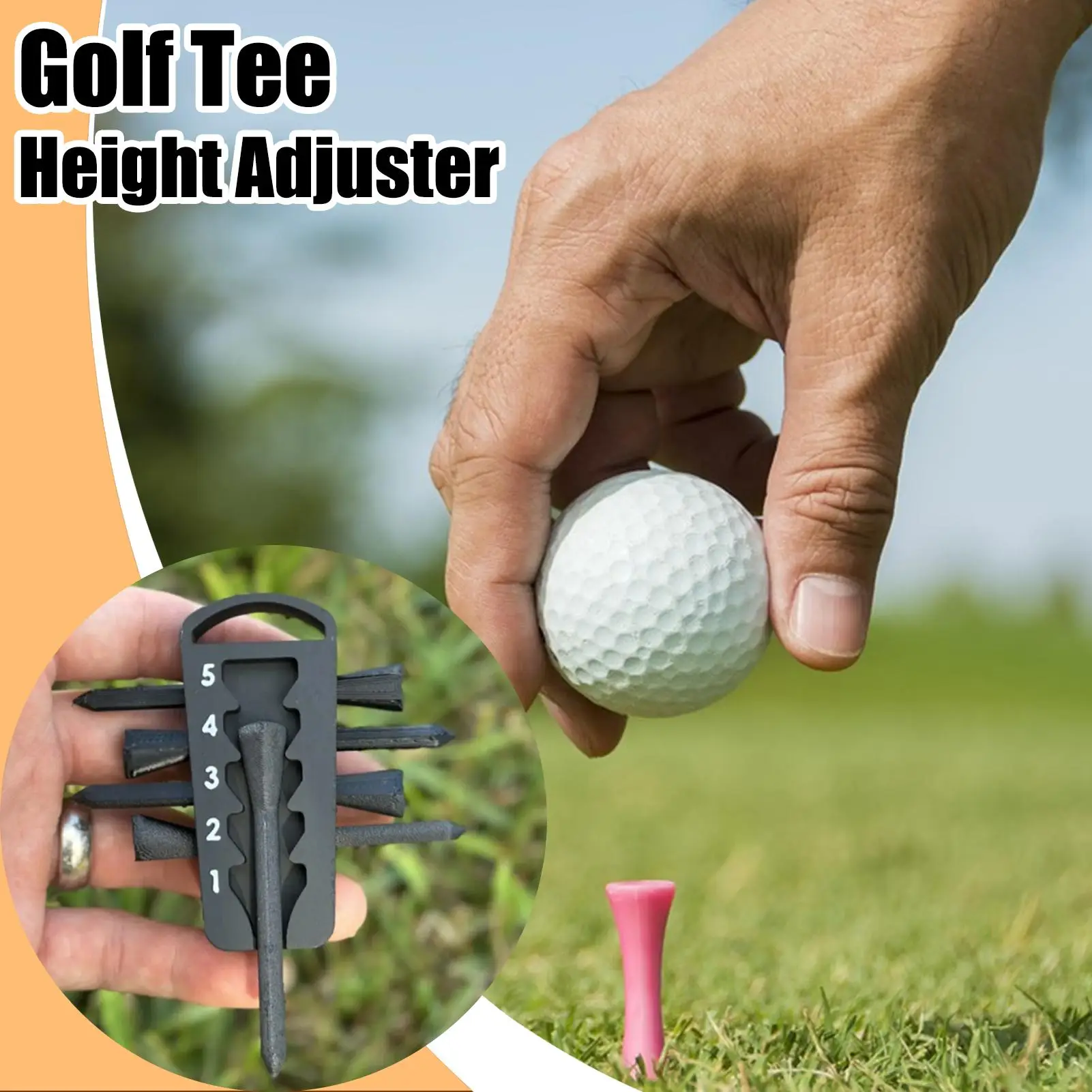 Tee Height Tool Portable Adjustable Golf Tee Lifter Sport Accessories for Pitching Chipping Bunker Practice Driving Range
