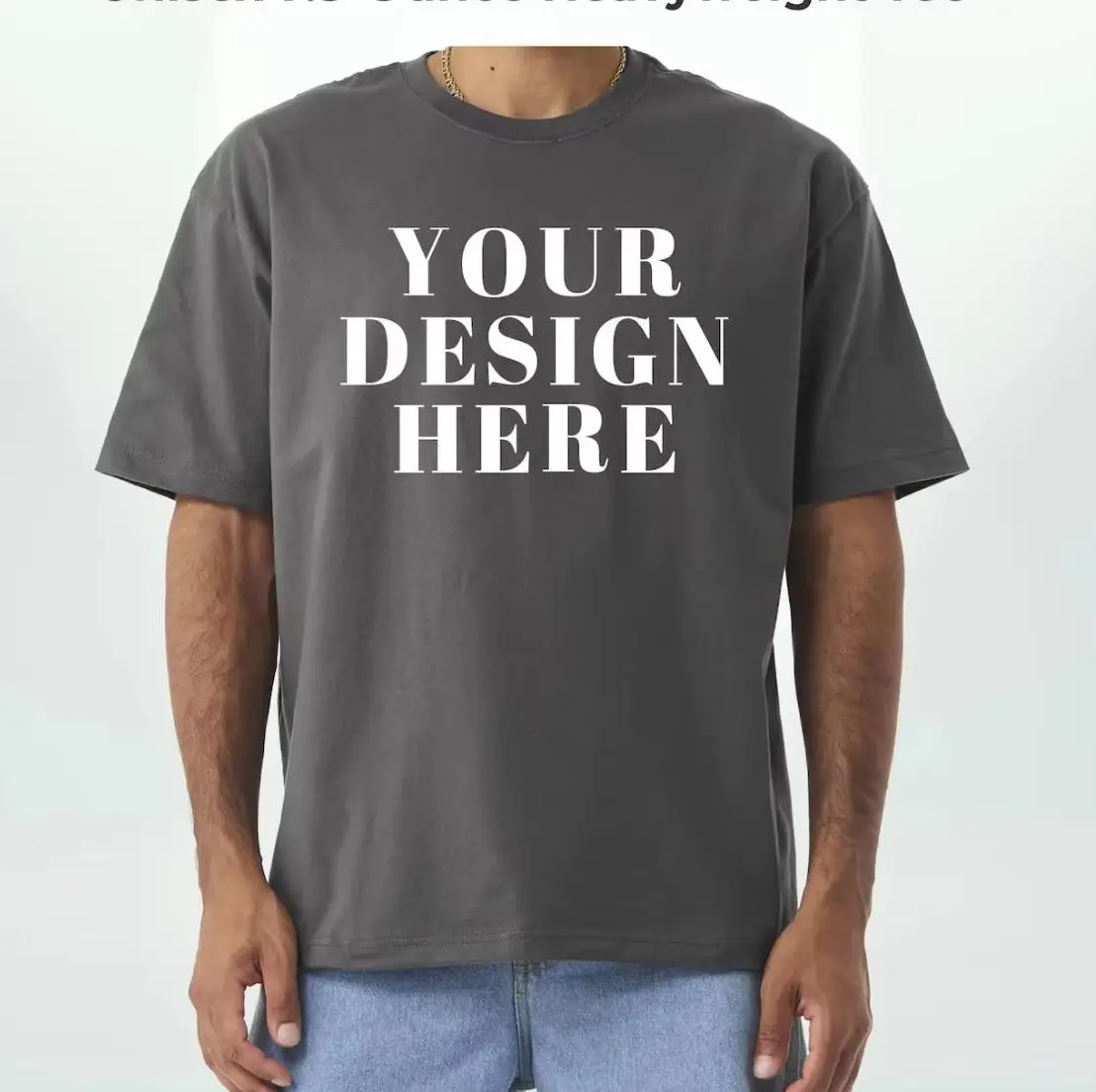 Custom Your Design Here Text Image T-shirt Men's Fashion Cotton Crewneck Loose T-Shirt Personalized Unisex Hip Hop Streetwear