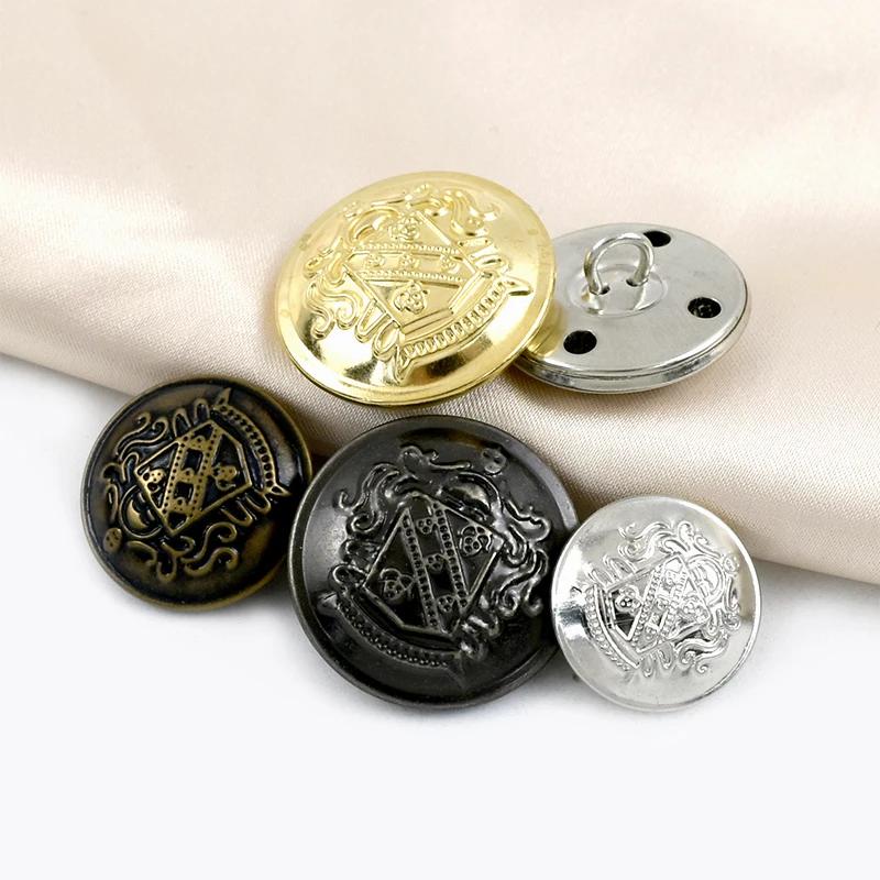 

10Pcs 12-30mm Metal Buckle Retro Buttons Coat Retro Copper Shank Flat Round Button Clothing Decor Buckles DIY Sewing Accessories