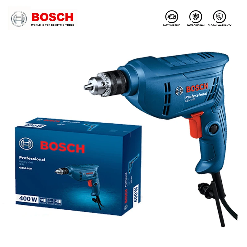 

Электрический бурильщик и отвертка Bosch GBM400 для древесины, металла, отвертка, бытовой вращающийся Электроинструмент 220 В, перезаряжаемый