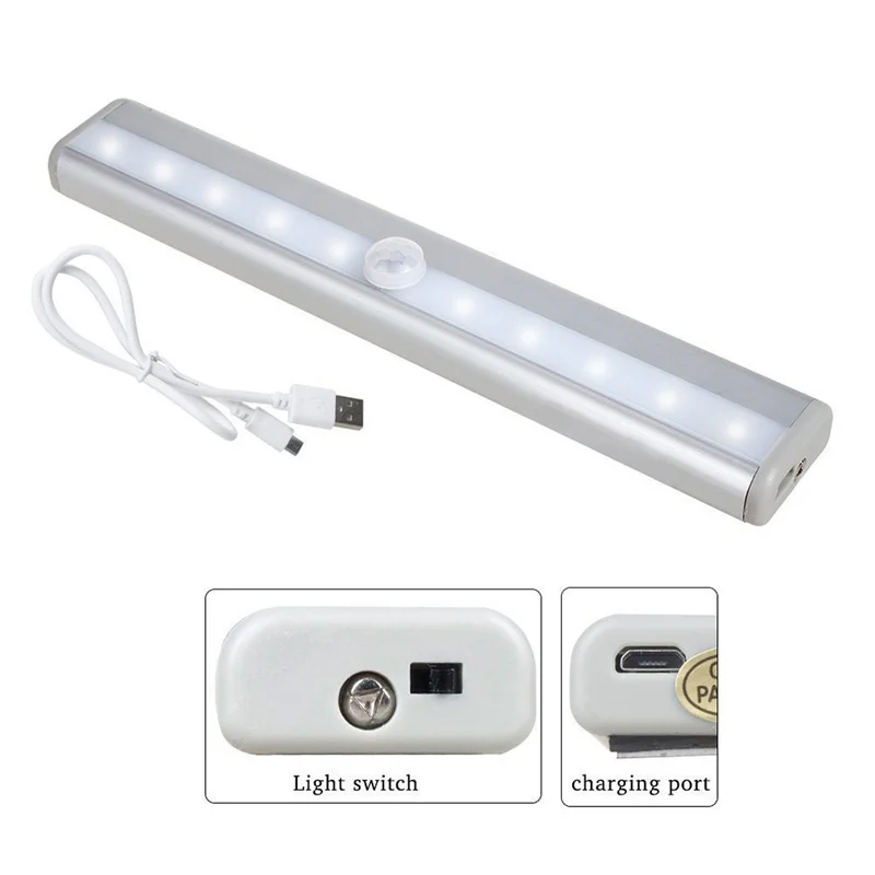 Smart 10led wiederauf ladbar/Batterie Modell Kleider schrank Lampe menschlichen Körper Infrarot Induktion schrank Lampe Korridor Nachtlicht