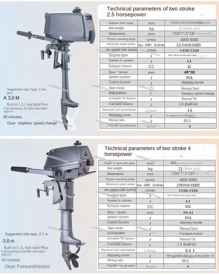 Fishing Boat Propeller Outboard Engine Marine Engine Motor Pulping Machine Gasoline Propeller Outboard Engine