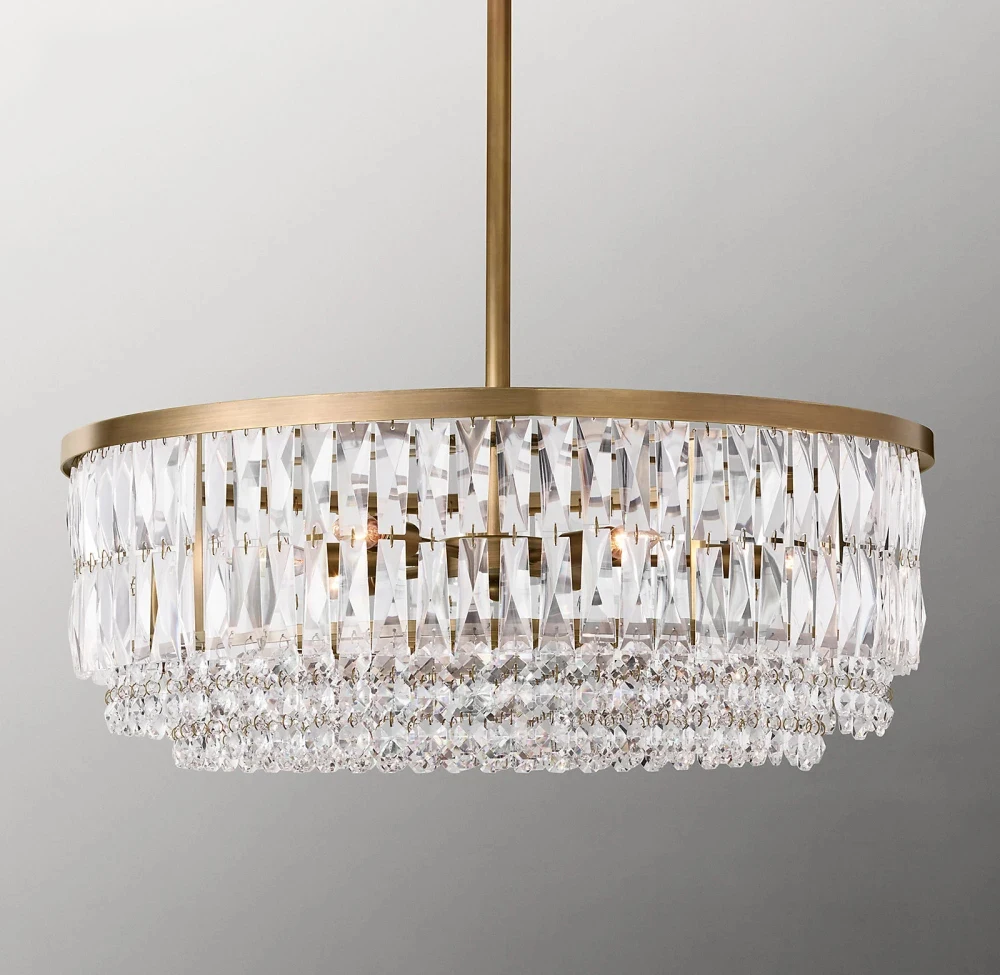 Round Chandelier Lighting For Bedroom Portia Bright Crystal Chandelier Living Room Modern Crystal Drops Hanging Lighting Fixture