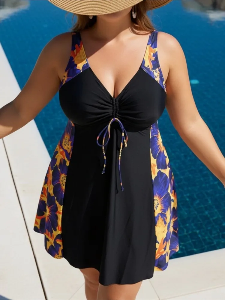 XL-6XL Plus Size High Waist Bikini Women's Push Up Large Size 4XL 3XL Swimsuit Summer Mujer Tummy Control Swimwear Bikini Sets image 3