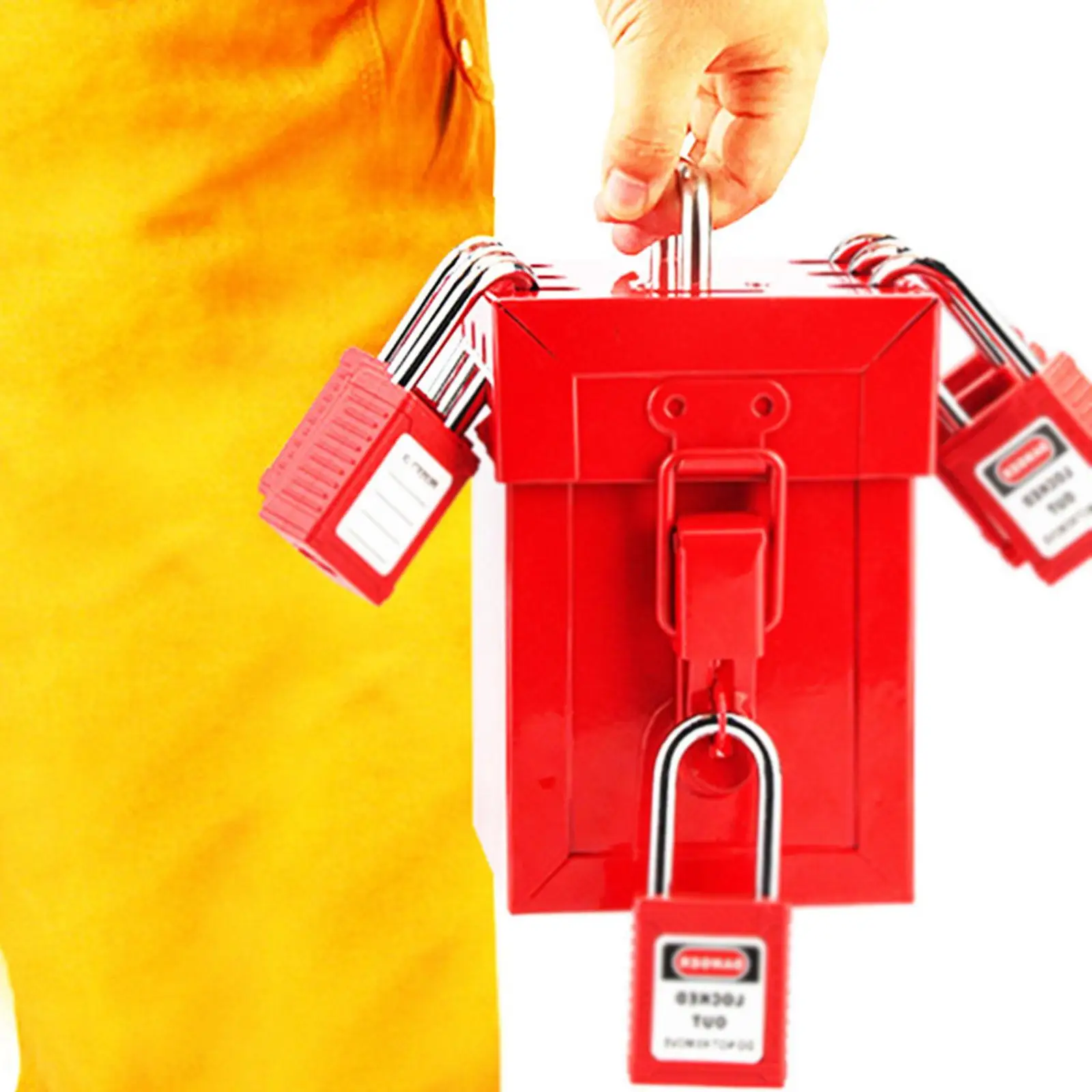 Industrial Lockout Tagout Lock Box Iron Group Padlock Storage Safety Kit for Worksite Security
