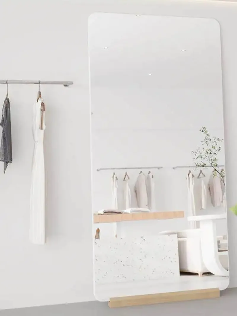 Mirror full-body clothing store special fitting mirror niche design sense borderless special-shaped floor mirror