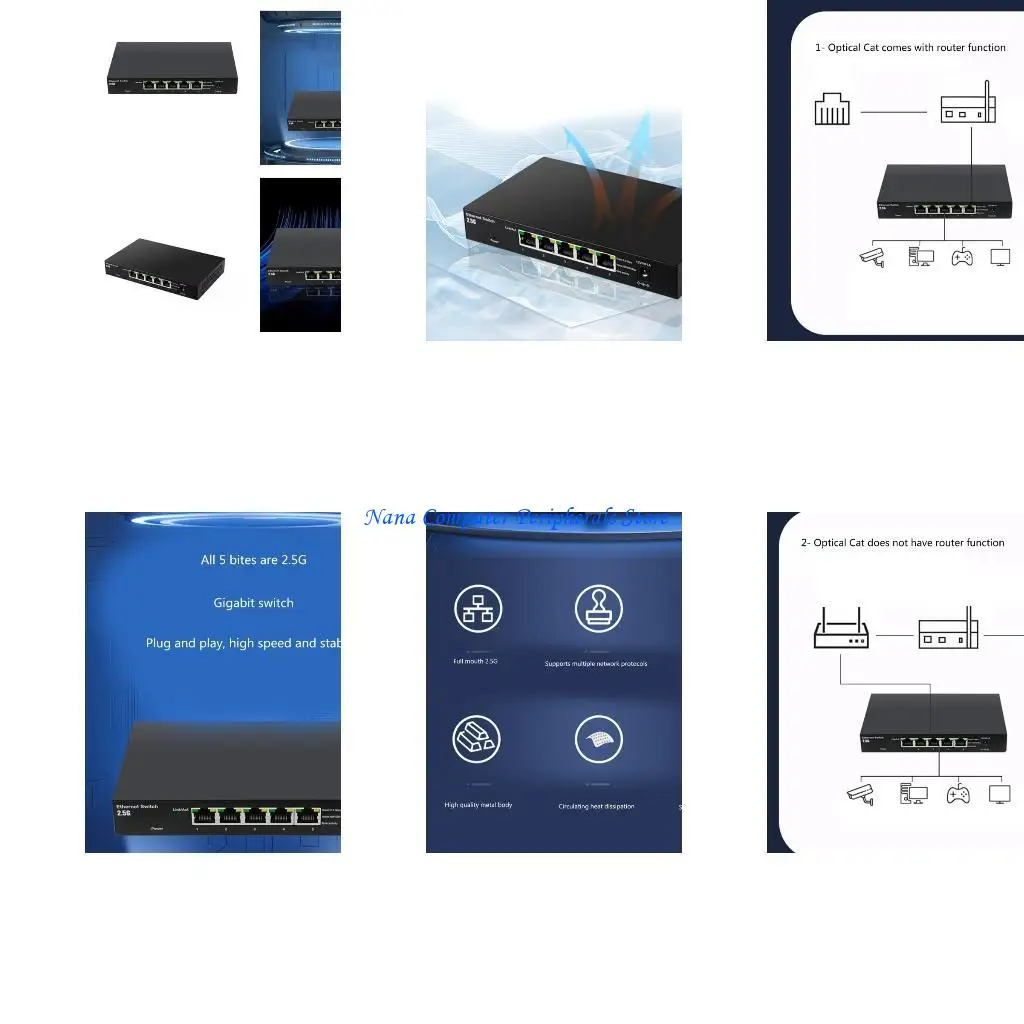 

F68C 5-порт 2.5G Gigabit Desktop Switches Box Bufferfree Fast File Transfers