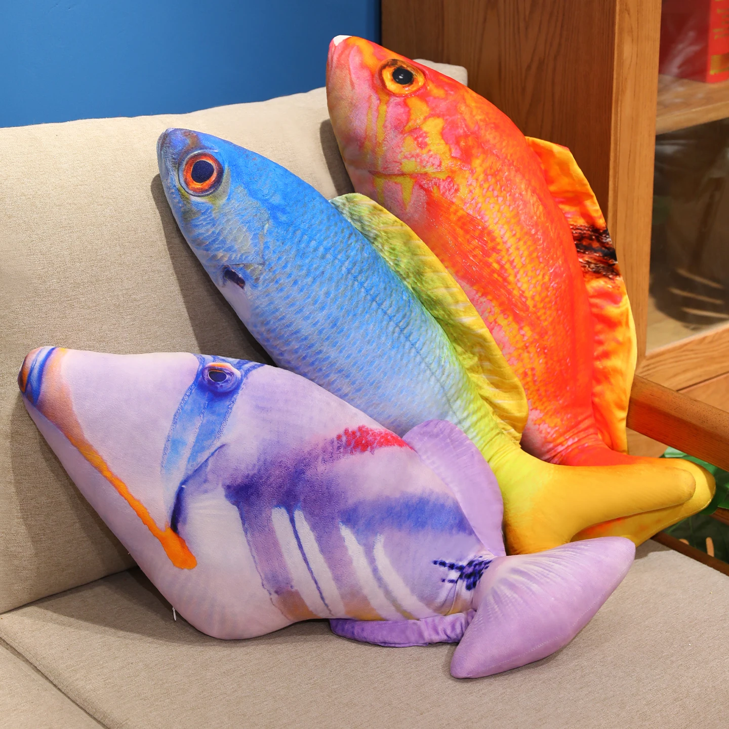 Pluszowe zabawki 3D imitujące ryby morskie, jaskrawe, kolorowe złote rybki, miękkie pluszowe zwierzątka, poduszka w kształcie karpia, kreatywna poduszka na sofę, dekoracja domu.