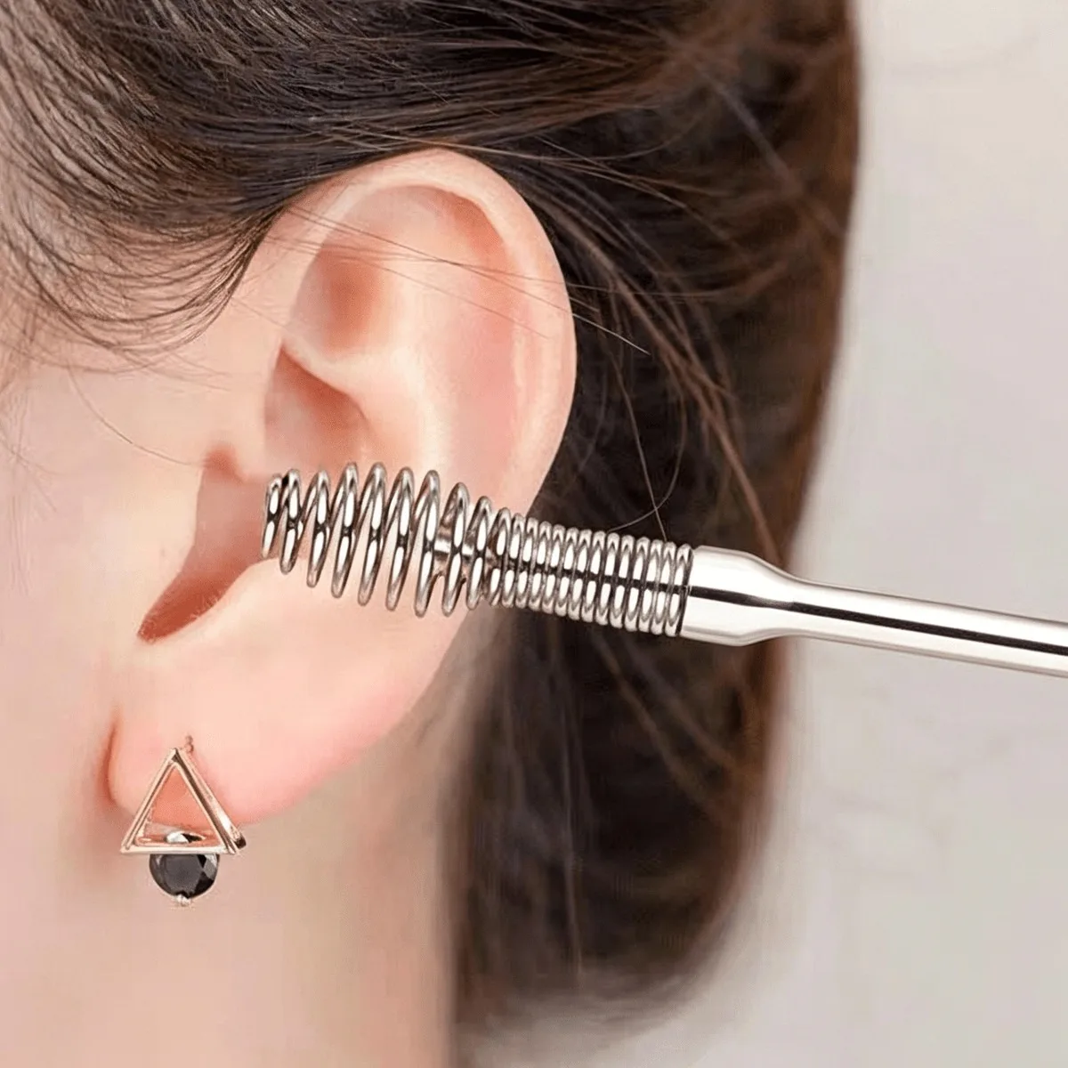 Stainless Steel Earwax Removal Tool, Multi‑tip Ear Spoon, Lightweight Carry Case, Household Ear Residue Eliminator for Home Use