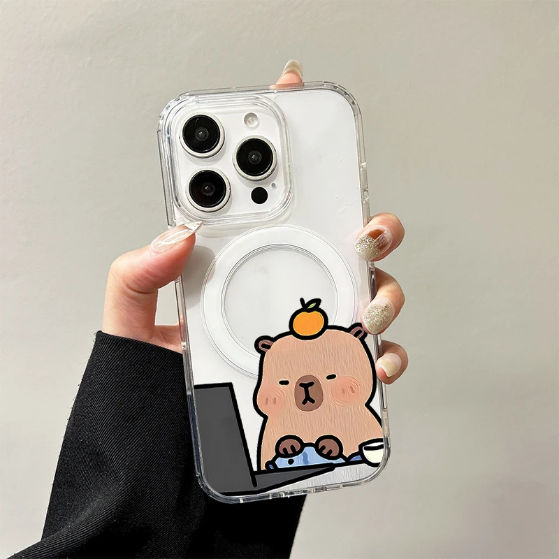 Leisurely Work Capybara Case for Samsung Galaxy S26 S25 Edge S24 S23 Ultra Plus FE A57 A56 A55 A54 A36 A35 A17 A16 Hard Cover