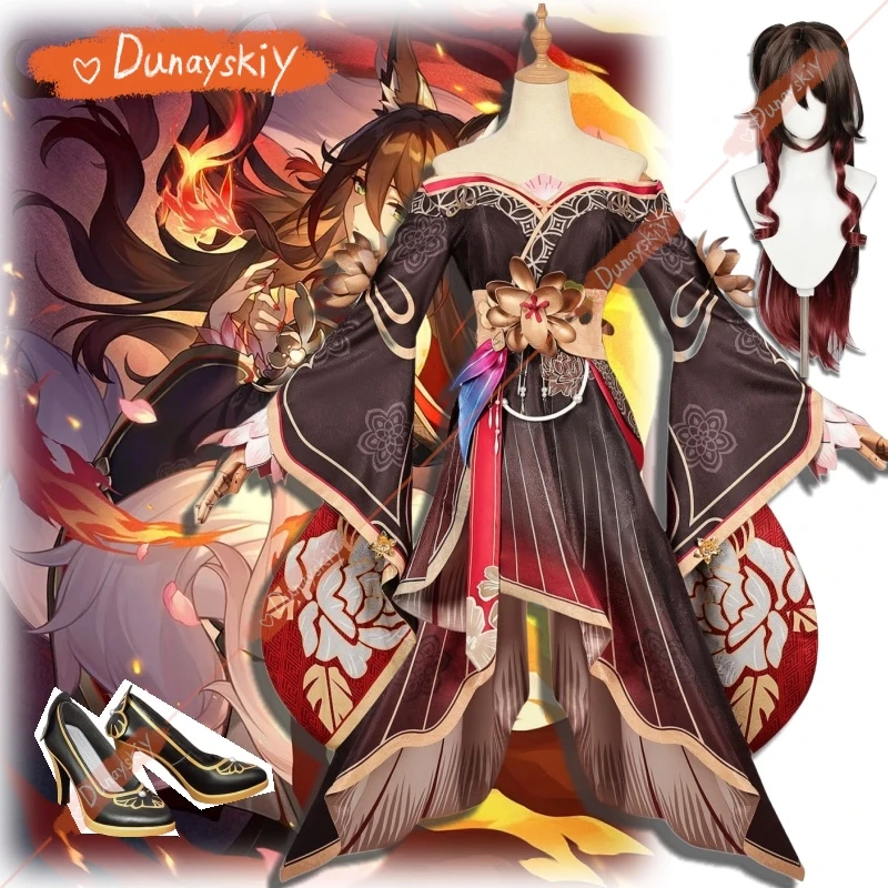 

CosplayHonkai Star Rail Fugue Cosplay Costume Wig Dress Tingyun Sky-Faring Commission Xianzhou Luofu Halloween Party for Women