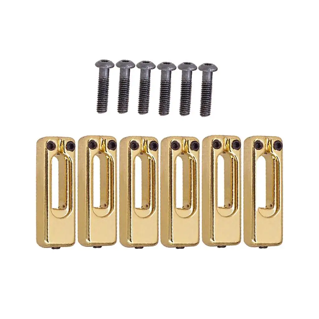 

Electric Guitar Bridge Saddles Metal Tremolo Saddles 6 Pcs with Screws for Guitar Tools and Accessories