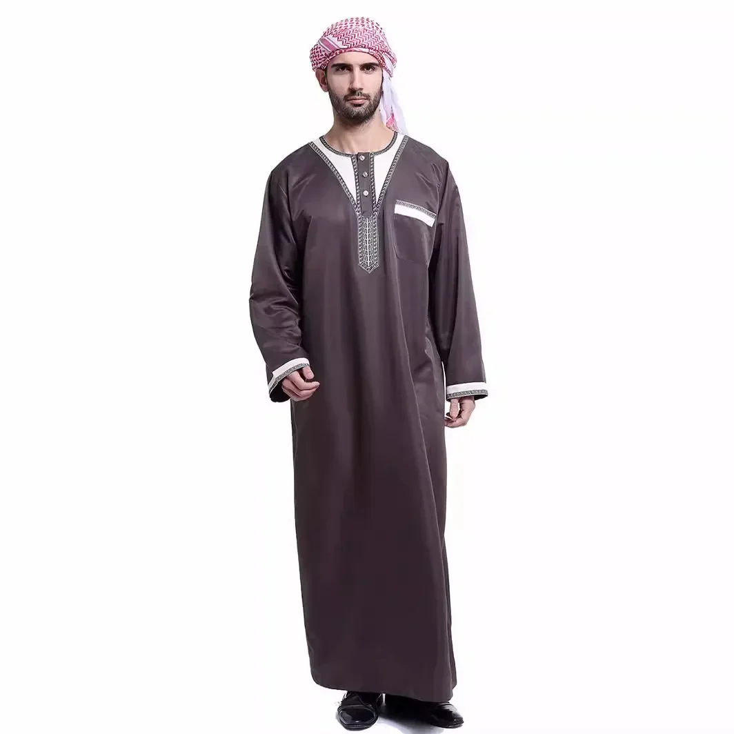 Único-desgaste muçulmano Robes for Men, Dubai Outdoor Clothing, Arábia Saudita, Turquia e Marrocos, S-3XL