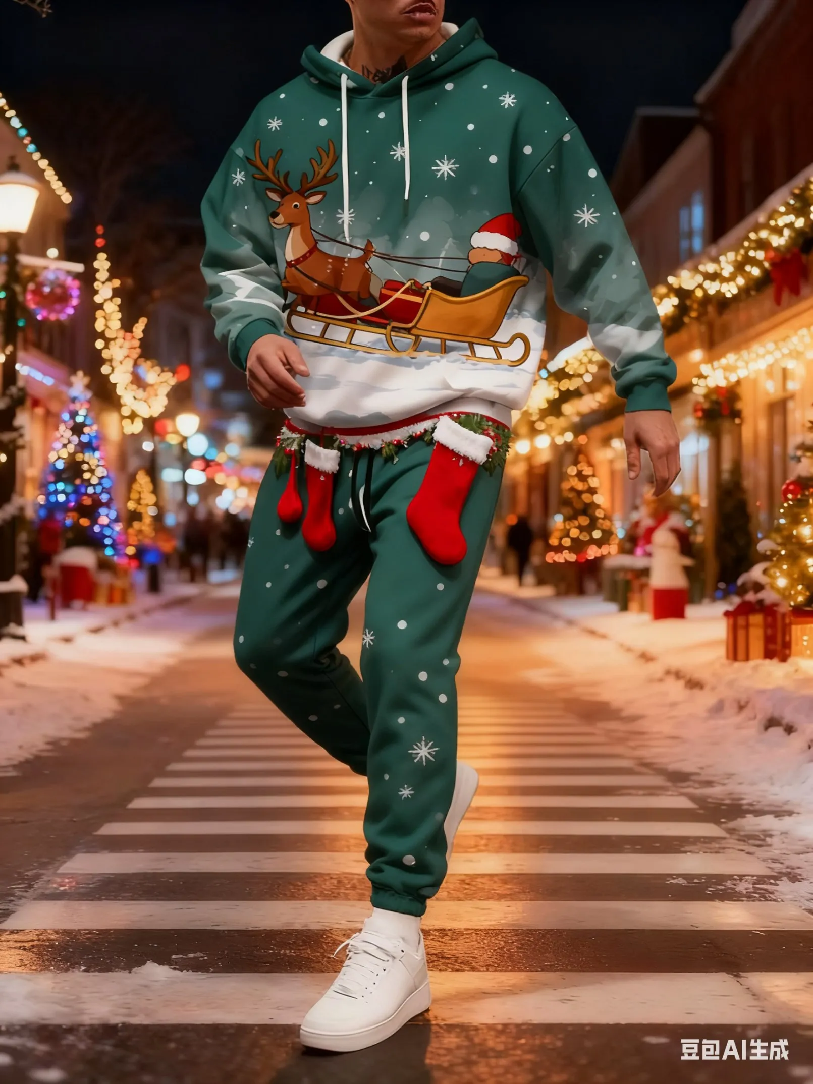 

Christmas Hoodie Set Men Clothing 3d Printed Men Casual Hoodie Pant Tracksuit Set Men Hooded Sportswear Set 2 Piece Set﻿﻿﻿﻿