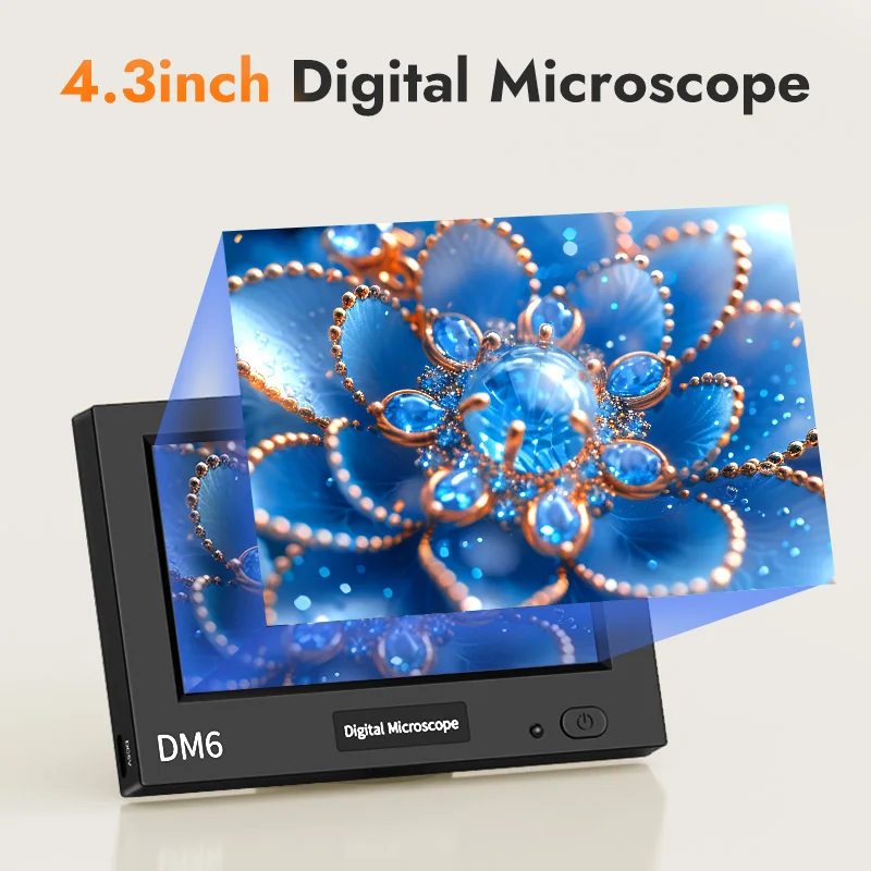 4.3inch LCD Microscope with 8 LEDs Professional Soldering Micorscope 1000X Magnification Coin Microscope for Electronics Repair