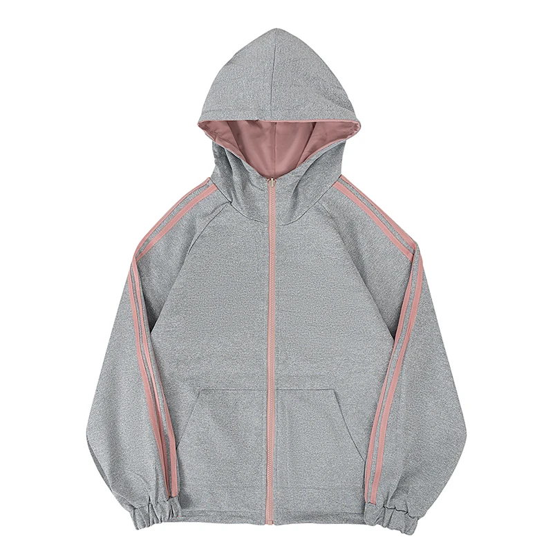 Women's Zip up Sweatshirts Jackets Outdoor Windbreaker Reversib Hoodede Coats Spring&Autumn Long Sleeve Outerwear 24H shipped