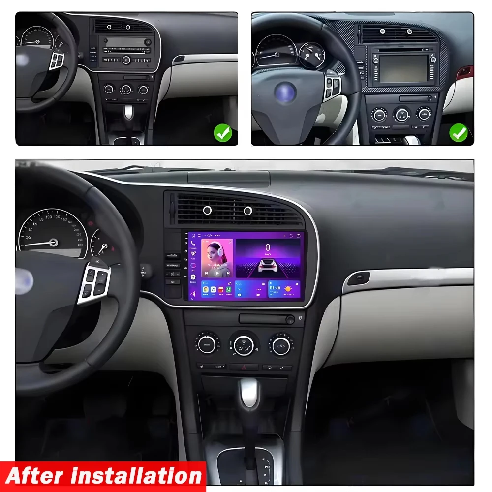 Android Auto For Saab 93 9-3 2 2007 2008 2009 2010 2011 Carplay QLED Car Radio GPS Navigation Radio Samochodowe Stereo Bluetooth