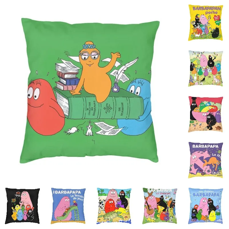 Barbapapa Family Cushion Cover 40x40cm Cartoon Comics Velvet Cute Pillow Cases Home Decor 3D Printing  Custom Pillowcases