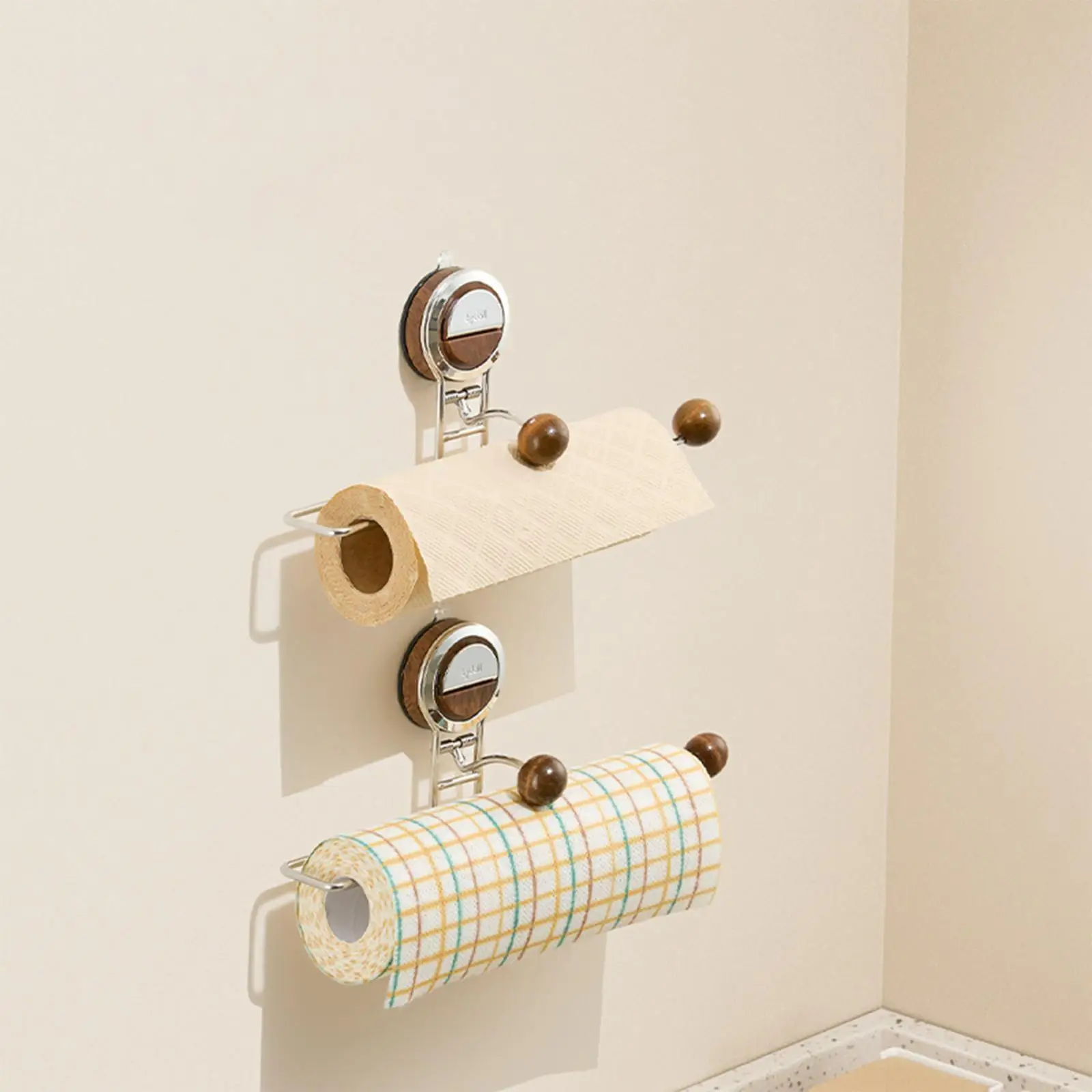 Upgraded Hanging Paper Towel Holder Stainless Steel Roll Organizer for Kitchen Cabinet and Multipurpose Use