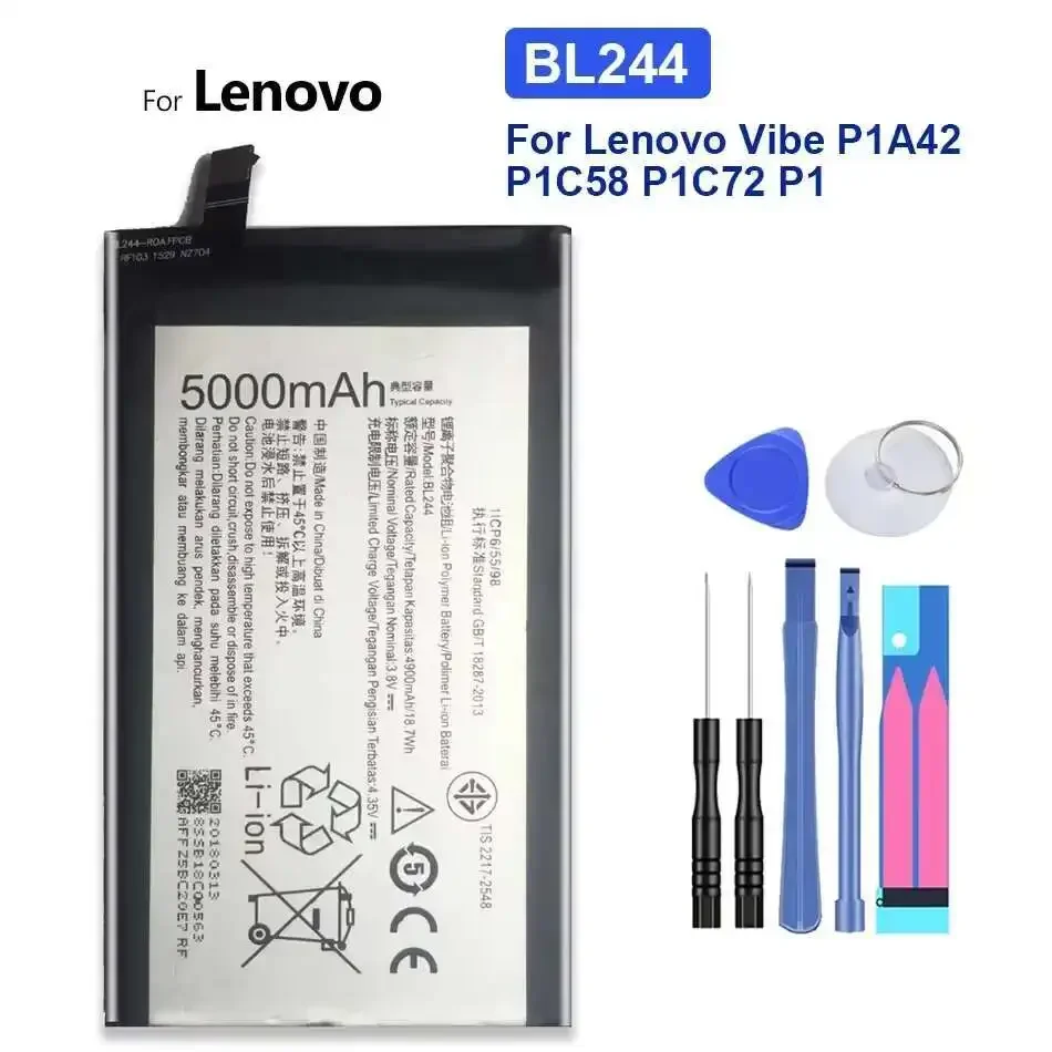 BL244 Replacement Battery For Lenovo P1 C58 C72 P1c58